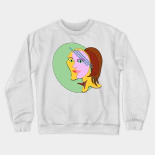 Behind the mask, cubism art style. Design. Crewneck Sweatshirt